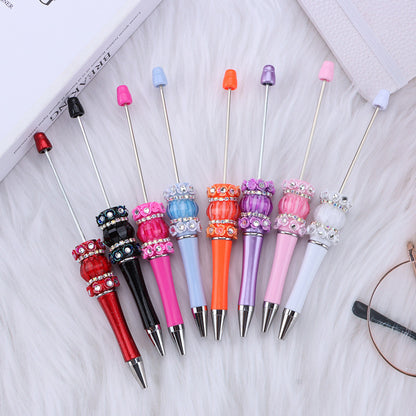 DIY rose mermaid bead pen, creative flower patch beaded ballpoint pen romantic mermaid plastic pen wholesale