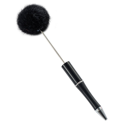 Creative DIY hairball bead pen wholesale cute wind fluffy gift pen new multi-color beaded ballpoint pen