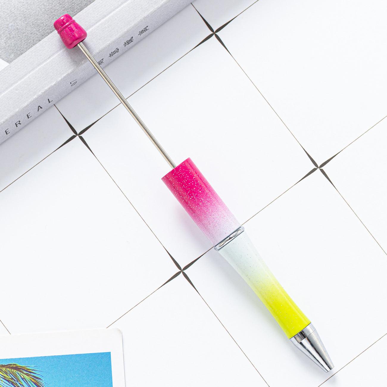 Bead pen, spot wholesale creative DIY plastic bead pen ballpoint pen printable plastic bead pen