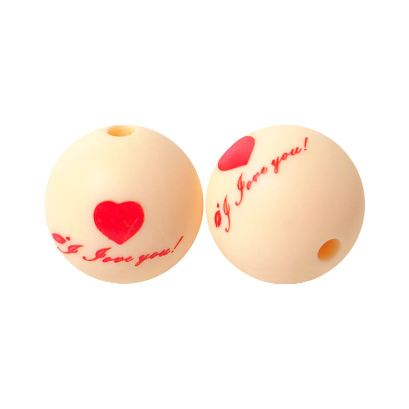 15mm Silicone Beads Water Transfer Beads DIY Jewelry Bead Pen Loose Beads Wholesale #101-150