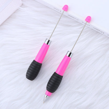 Cross-border explosion DIY telescopic bead pen, creative and cute macaron color telescopic rotating beaded gift ballpoint pen