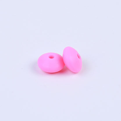 Spot Silicone Beads European and American Jewelry 12mm Small Beads DIY Necklace Beaded Oval Lentil Loose Beads Wholesale #51-100