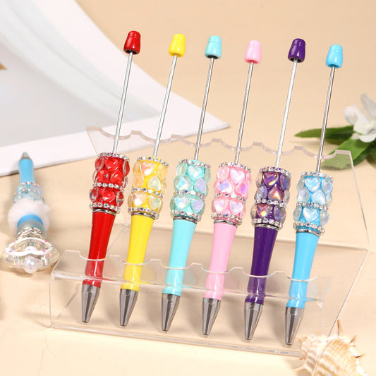Cross-border new love bead pen cartoon creative DIY ballpoint pen neutral pen handmade full diamond bead pen