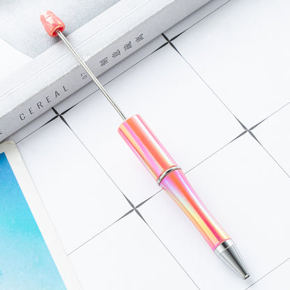 Cross-border plastic bead pen wholesale student creative handmade DIY ballpoint pen new UV gradual change bead pen wholesale
