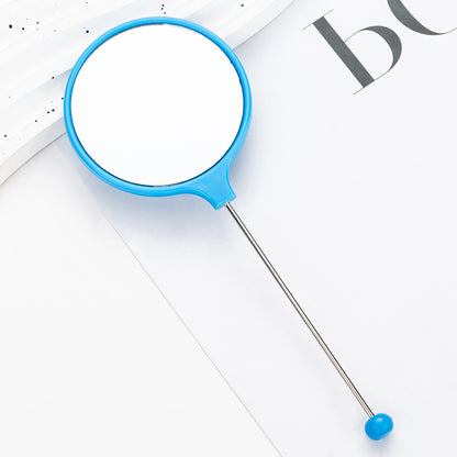 New DIY beaded handle mirror handheld makeup mirror portable single-sided vanity mirror plastic portable makeup mirror