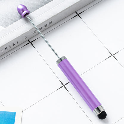 Spot wholesale plastic pen touch screen pen DIY handmade bead pen three-in-one capacitive bead multi-functional ballpoint pen