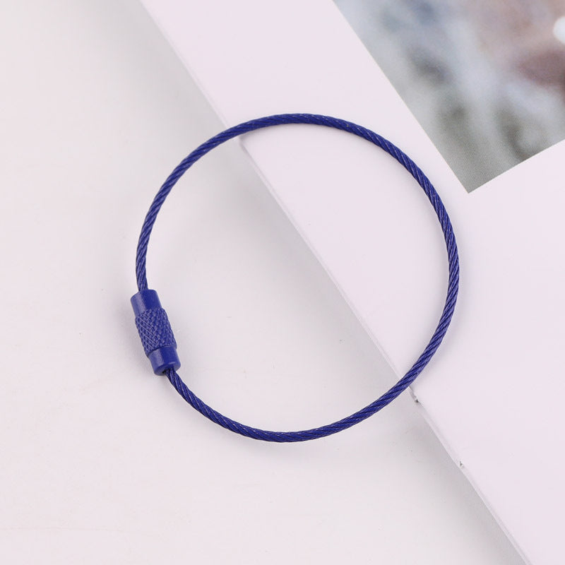 50mm Key Ring Creative Color Painted Wire Ring Wire Rope Rotating Screw Key Ring Keychain DIY Jewelry Accessories
