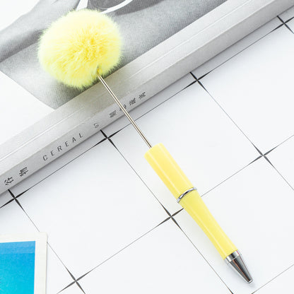 Creative DIY hairball bead pen wholesale cute wind fluffy gift pen new multi-color beaded ballpoint pen