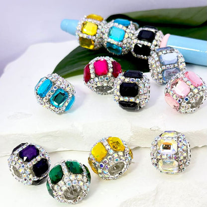 Acrylic Beads with Octagonal and AB Rhinestone Chains