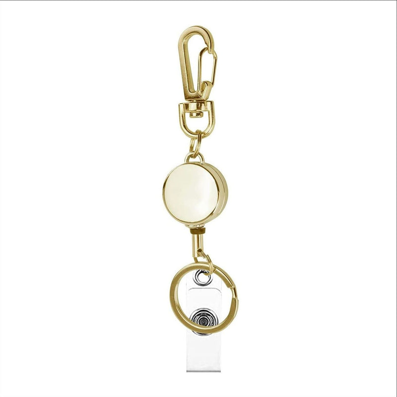 Outdoor Mini Round Zinc Alloy Telescopic Easy-to-pull Buckle Keychain ID Buckle Easy-to-pull Telescopic Buckle