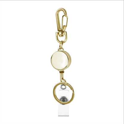 Outdoor Mini Round Zinc Alloy Telescopic Easy-to-pull Buckle Keychain ID Buckle Easy-to-pull Telescopic Buckle