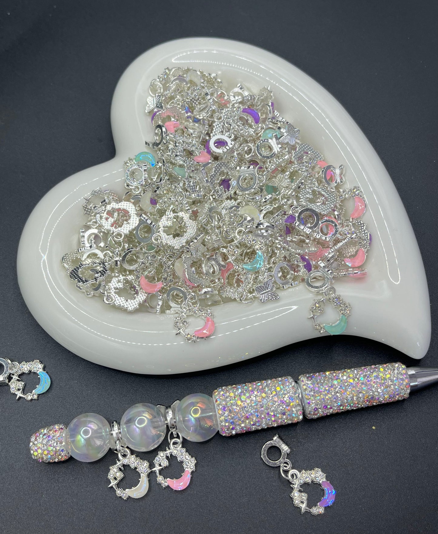 Moon-Shaped DIY Beading Pen & Bead Spacer – Jewelry Accessories for Bracelets and Necklaces