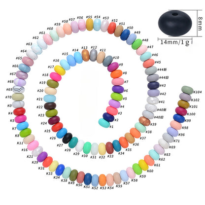 Spot 14mm Small Abacus Beads Food Grade Silicone Beads DIY Men's and Women's Jewelry Necklaces Oval Beads Wholesale