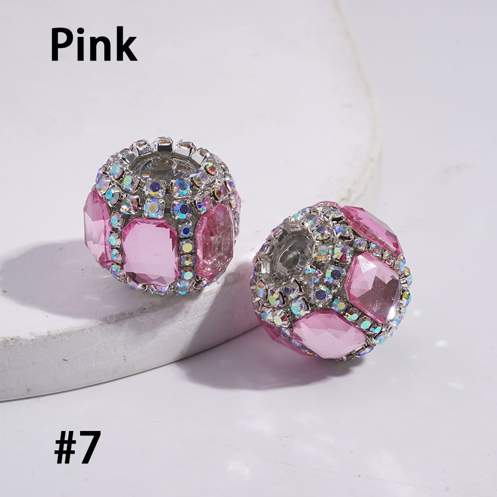Acrylic Beads with Octagonal and AB Rhinestone Chains