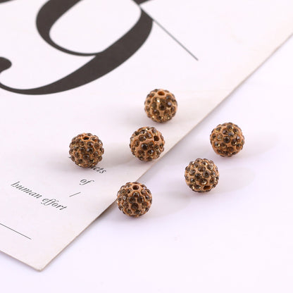 Bling Bling Sparkling Clay Beads with Acrylic Rhinestones, 8mm