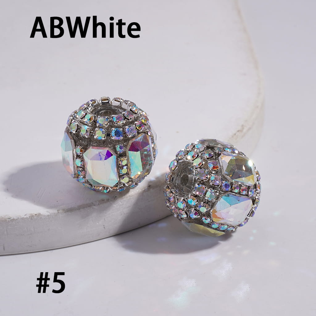 Acrylic Beads with Octagonal and AB Rhinestone Chains
