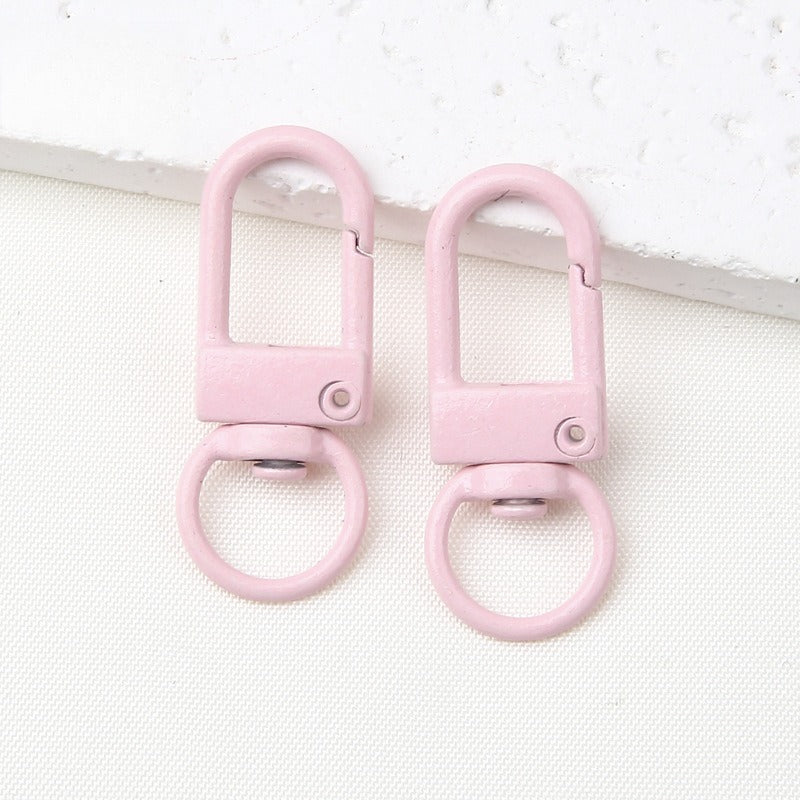 32MM Color Alloy Paint Small Door Buckle, Keychain, Dog Buckle DIY Jewelry Accessories, Bag, Doll Hanging Buckle, Spring Buckle.