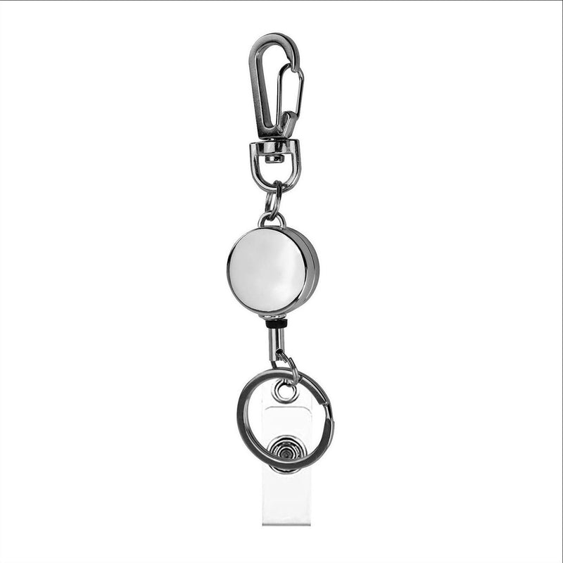 Outdoor Mini Round Zinc Alloy Telescopic Easy-to-pull Buckle Keychain ID Buckle Easy-to-pull Telescopic Buckle