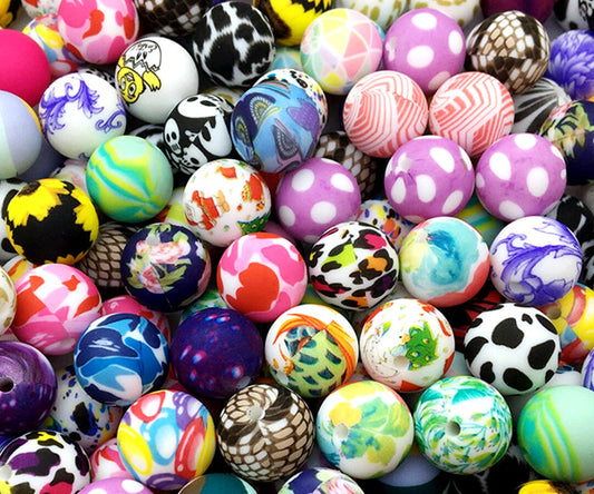 15mm silicone beads water transfer beads DIY jewelry bead pen loose beads wholesale