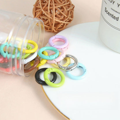 20mm Color Spring Buckle Paint Openable Connection Ring Keychain Mobile Phone Chain Jewelry Accessories