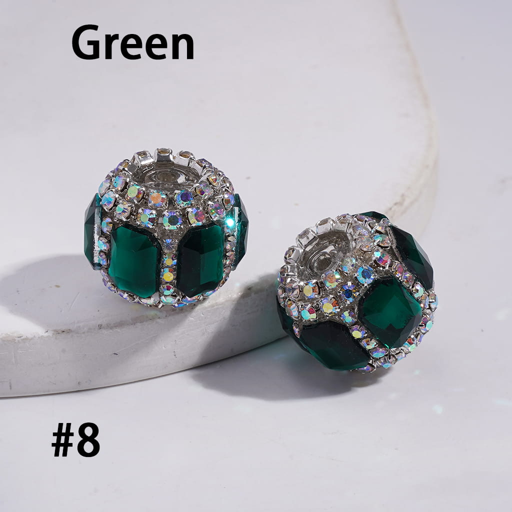 Acrylic Beads with Octagonal and AB Rhinestone Chains