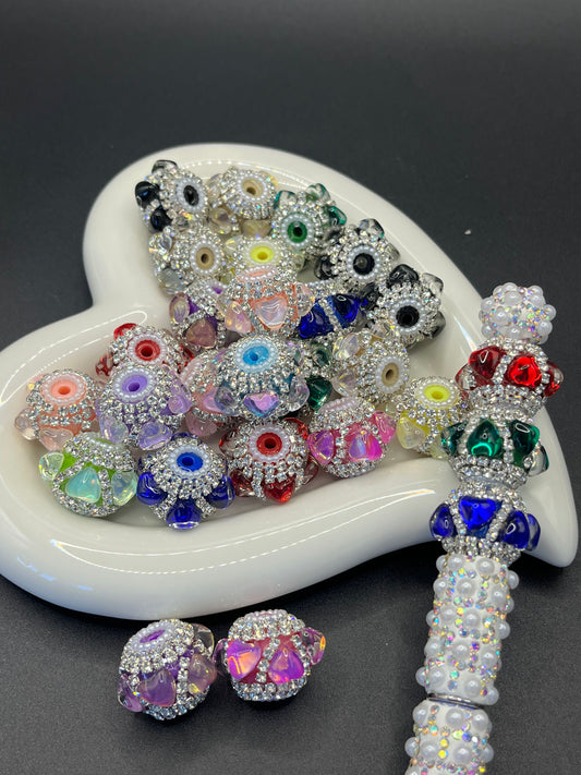 Crystal Square & Heart Loose Beads - DIY Accessories for Phone Chains, Bag Chains & Car Ornaments