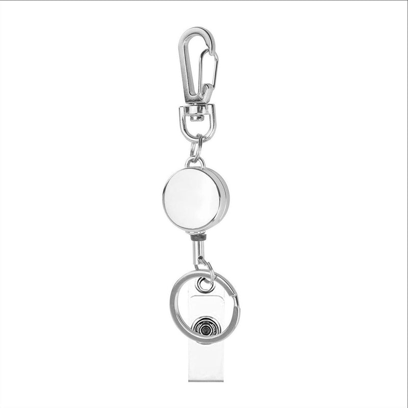 Outdoor Mini Round Zinc Alloy Telescopic Easy-to-pull Buckle Keychain ID Buckle Easy-to-pull Telescopic Buckle