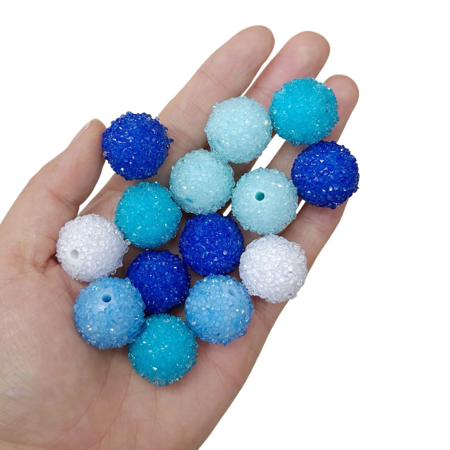 New arrival colorful hard candy ball diamond ball gradient wearable straight hole beads diy mobile phone chain key chain bag chain