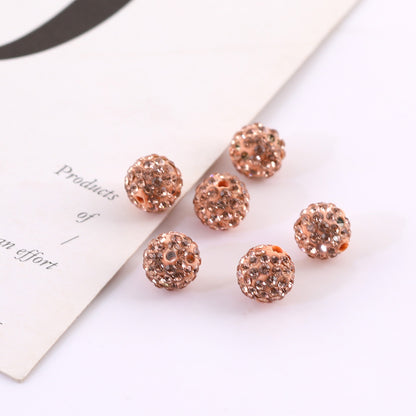 Bling Bling Sparkling Clay Beads with Acrylic Rhinestones, 8mm