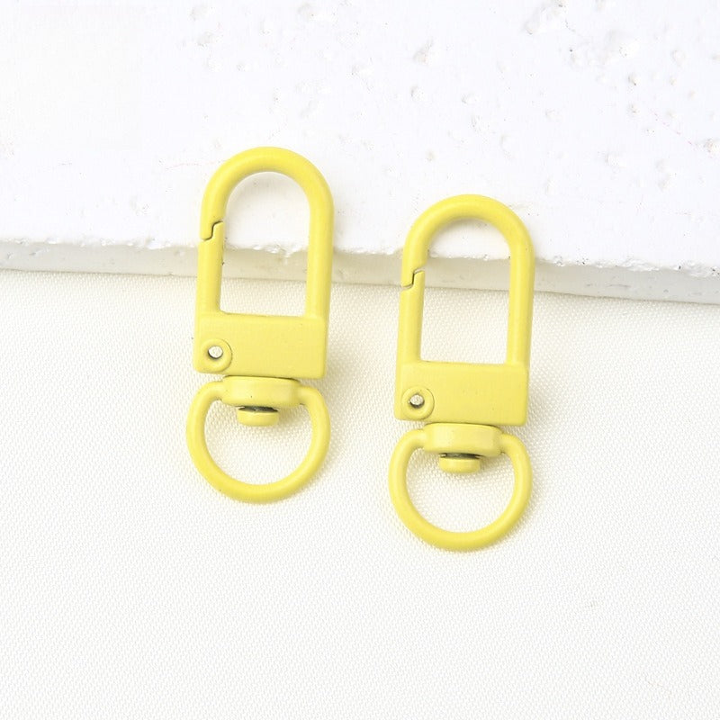 32MM Color Alloy Paint Small Door Buckle, Keychain, Dog Buckle DIY Jewelry Accessories, Bag, Doll Hanging Buckle, Spring Buckle.