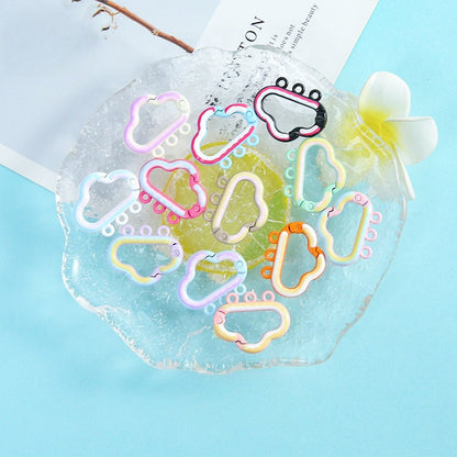 25*30Mm Candy Color Cloud Spring Buckle 3 Hanging Hole Accessories Color Paint Keychain DIY Accessories Open Spring Ring