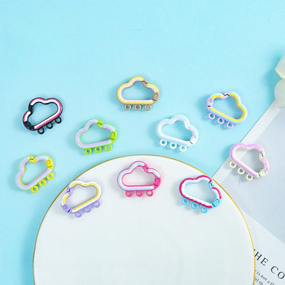 25*30Mm Candy Color Cloud Spring Buckle 3 Hanging Hole Accessories Color Paint Keychain DIY Accessories Open Spring Ring