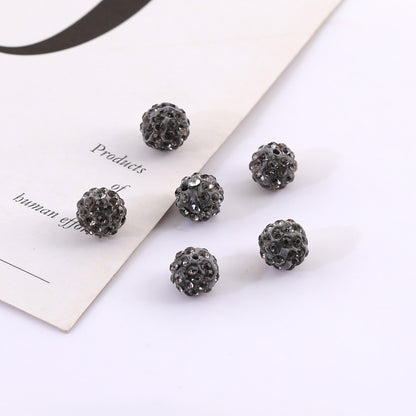 Bling Bling Sparkling Clay Beads with Acrylic Rhinestones, 8mm