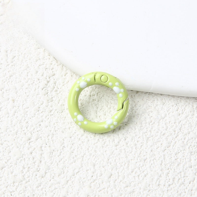 20Mm Candy Color Paint Cat Paw Spring Buckle Oil Drip Jewelry Accessories Cartoon Ring Connecting Ring Backpack Buckle Round