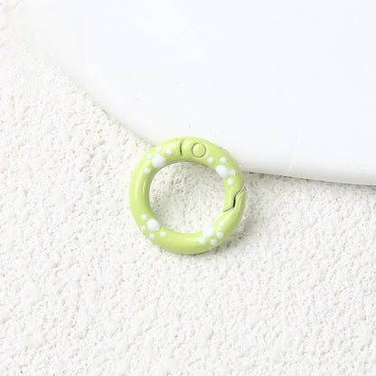 20Mm Candy Color Paint Cat Paw Spring Buckle Oil Drip Jewelry Accessories Cartoon Ring Connecting Ring Backpack Buckle Round