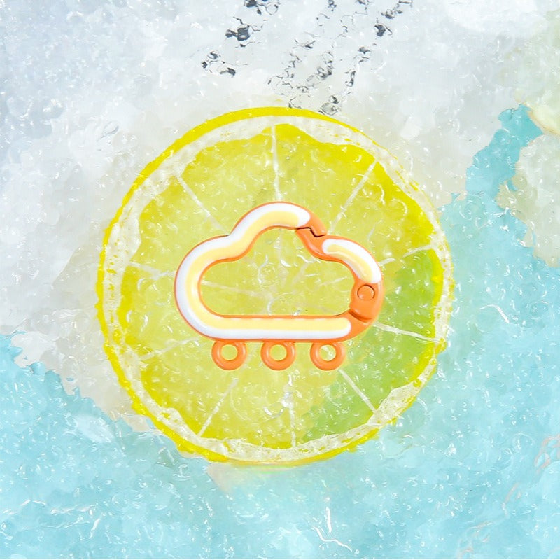 25*30Mm Candy Color Cloud Spring Buckle 3 Hanging Hole Accessories Color Paint Keychain DIY Accessories Open Spring Ring