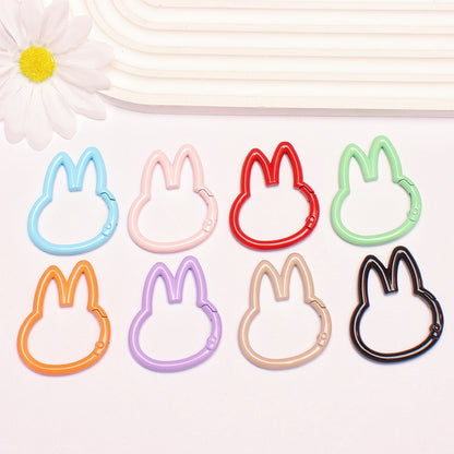 45 * 37Mm Rabub Paint Color Spring Buckle Round Opening Ring Spring Ring Key Ring DIY Jewelry Accessories Random Mix