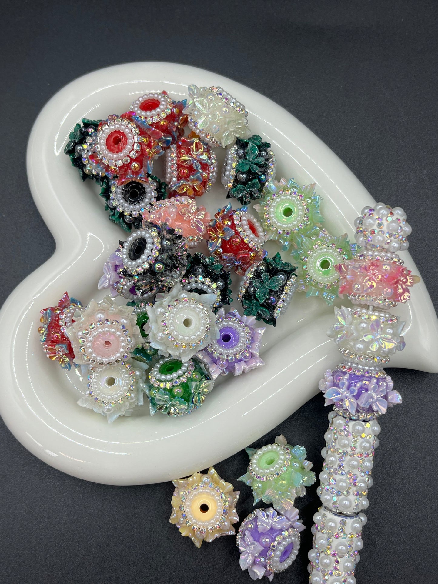Exquisite Craftsmanship Butterfly, Pearl, Rhinestone Ball & Rhinestone Chain - DIY Dopamine Beads & Accessory Materials for Phone Chains & Beading Pens