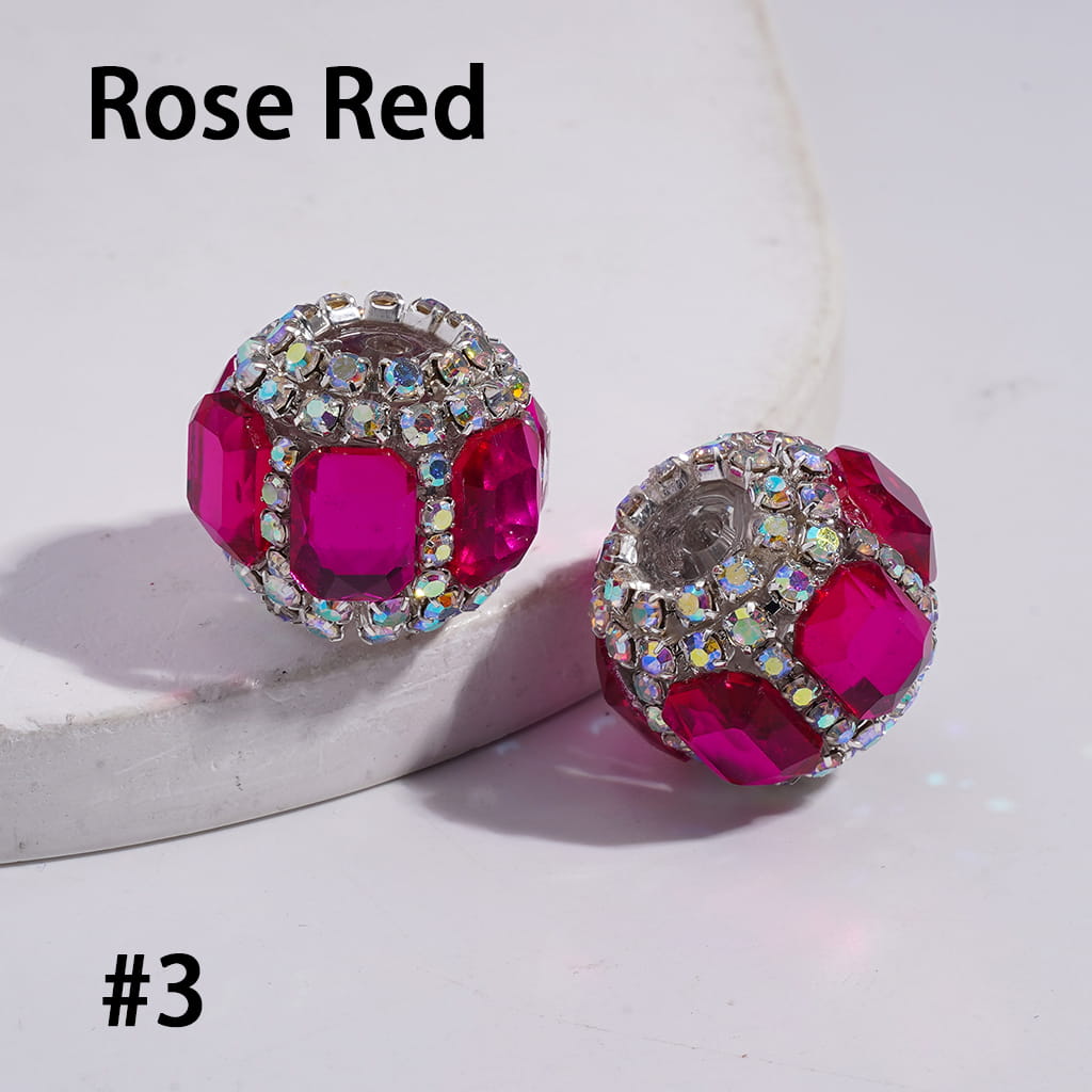 Acrylic Beads with Octagonal and AB Rhinestone Chains