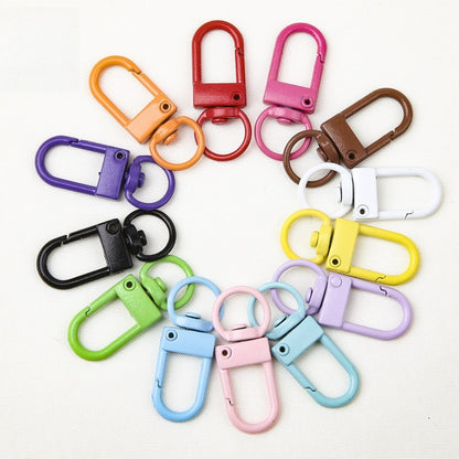 32MM Color Alloy Paint Small Door Buckle, Keychain, Dog Buckle DIY Jewelry Accessories, Bag, Doll Hanging Buckle, Spring Buckle.