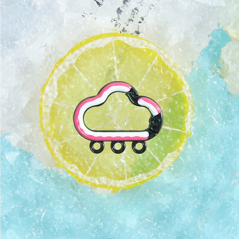 25*30Mm Candy Color Cloud Spring Buckle 3 Hanging Hole Accessories Color Paint Keychain DIY Accessories Open Spring Ring