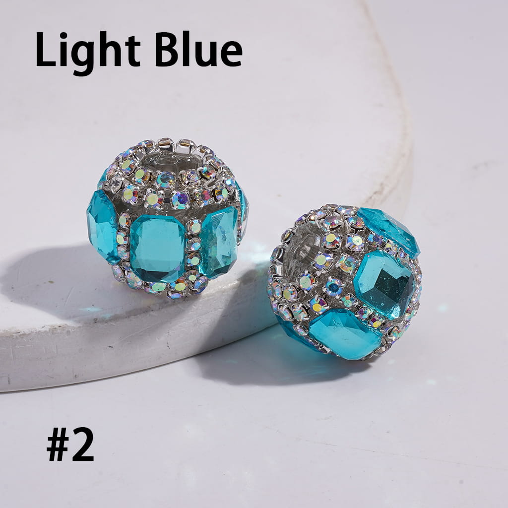 Acrylic Beads with Octagonal and AB Rhinestone Chains