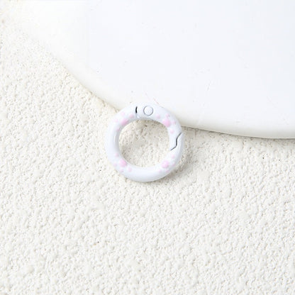 20Mm Candy Color Paint Cat Paw Spring Buckle Oil Drip Jewelry Accessories Cartoon Ring Connecting Ring Backpack Buckle Round