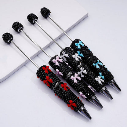 Beadable Pen with Black Rhinestones Pink Red Blue White Clay Bowties Regular price